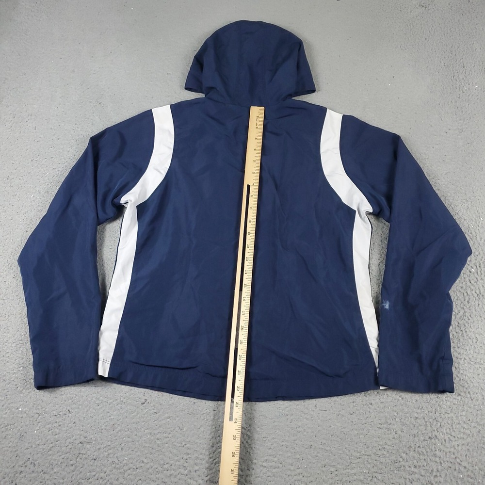 Reebok Jacket Womens Large Blue Vintage Full Zip Windbreaker Hooded 043144 - Picture 4 of 8